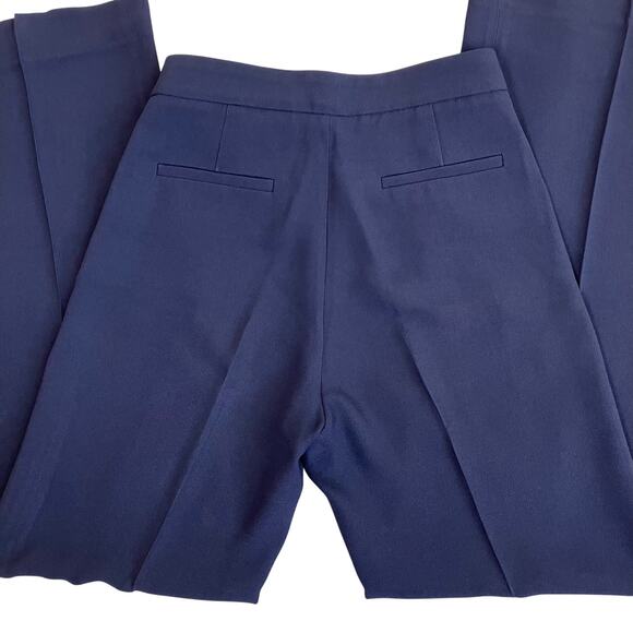 Sèzane US 4 Martin Trouser Pants in Navy High Waisted Wide Leg Chic Old Money - Picture 7 of 16